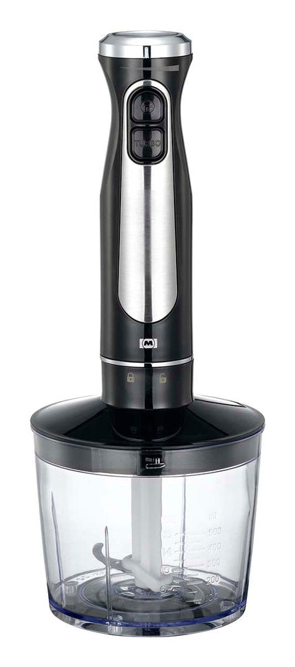 Melissa Stabmixer 16210069 – 0,7 l, Zerkleinerer 0,5 l, 600 W – Schwarz/Edelstahl
