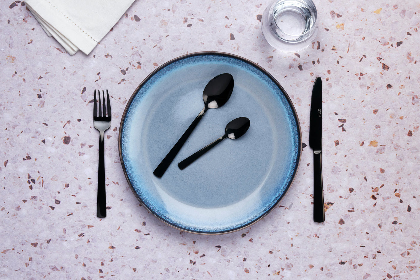 Björn TELMO Eislöffel – Edelstahl, 13,1 cm, schwarz, spülmaschinenfest, 6 Stk.