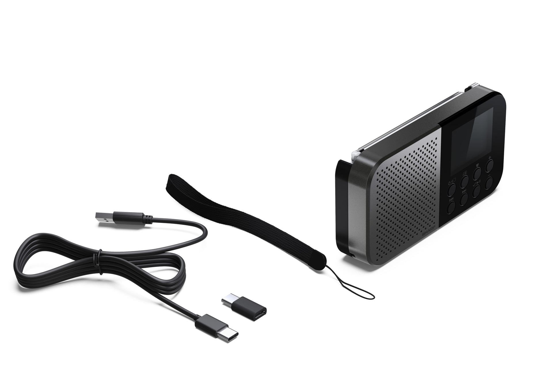 Sharp DR-P520 – DAB-/Internetradio – Portabel – DAB+, UKW, Bluetooth, 12 h – Grau