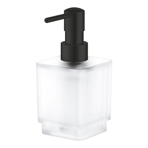 Grohe Selection Cube Seifenspender – Wandmontage – 300 ml, schwarz, Glas