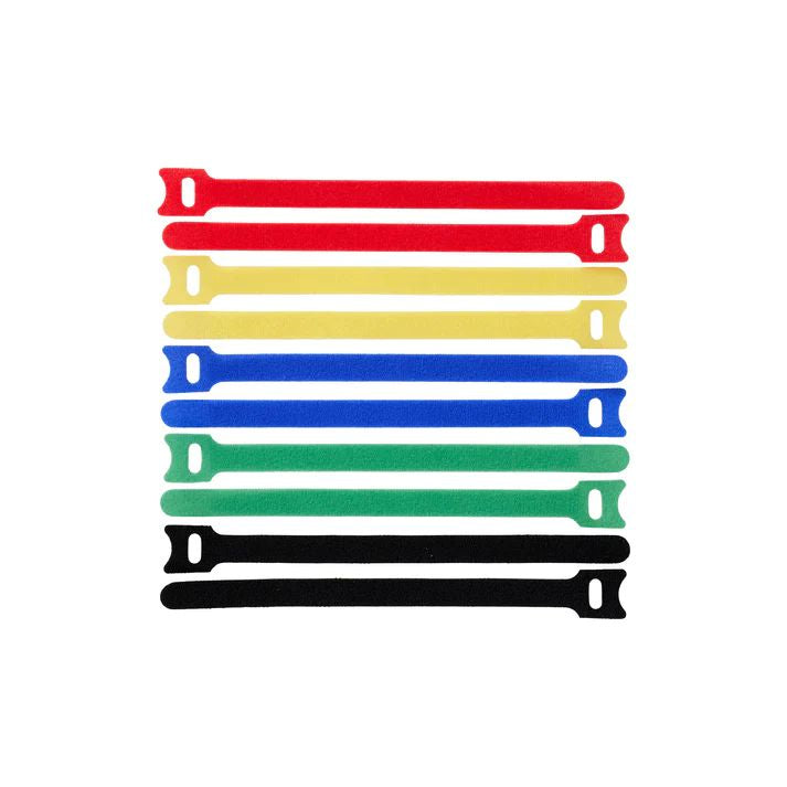Lanview Klettkabelbinder, 150 mm × 12 mm, 10er-Pack – mehrfarbig