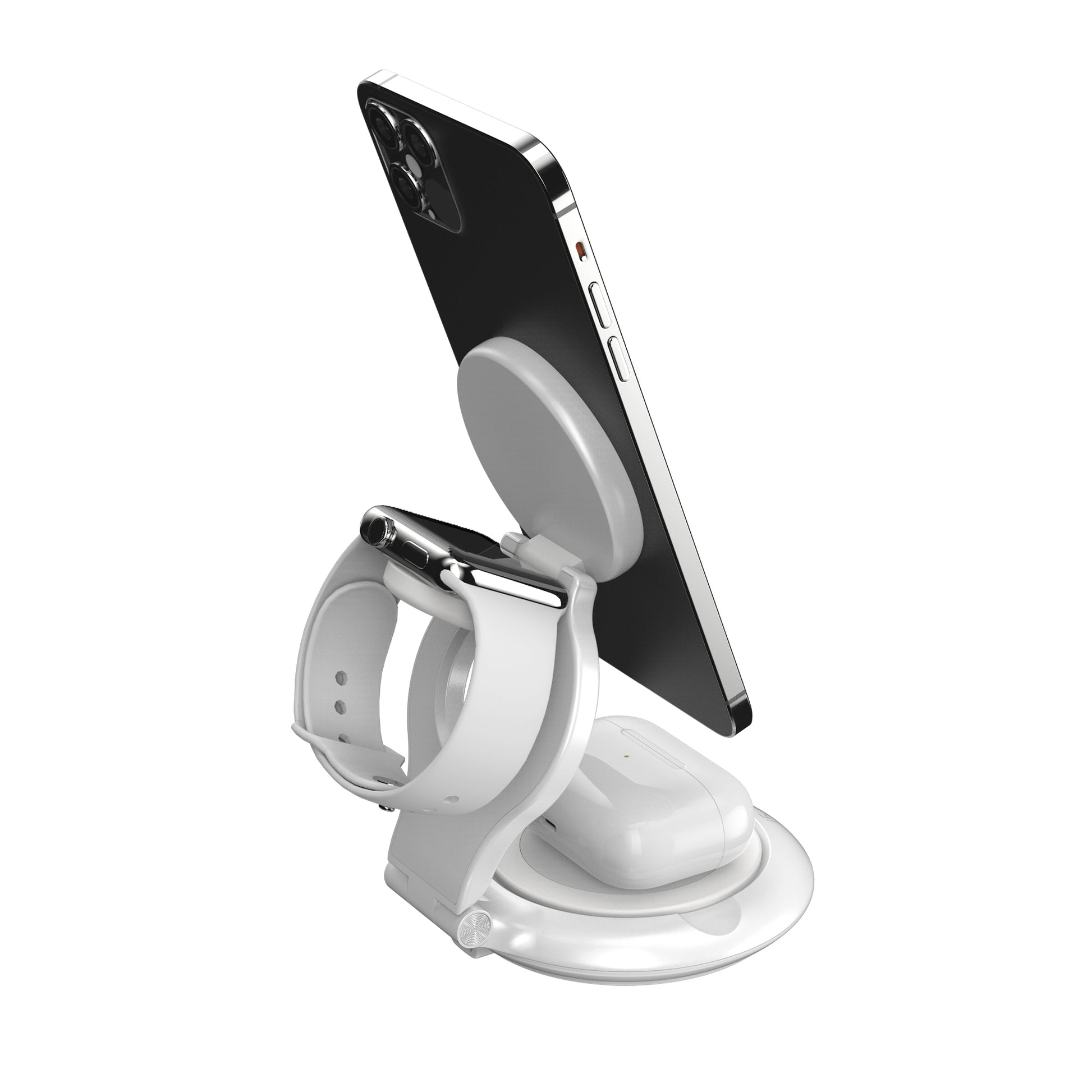 j5create QI2 3-in-1 kabellose, magnetische, faltbare Ladestation
