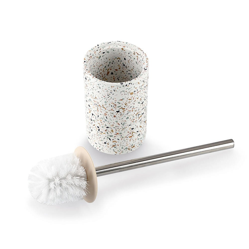 Zeller Present WC-Bürstenset – Zement, mehrfarbig, H 42 cm, Ø 10,3 cm