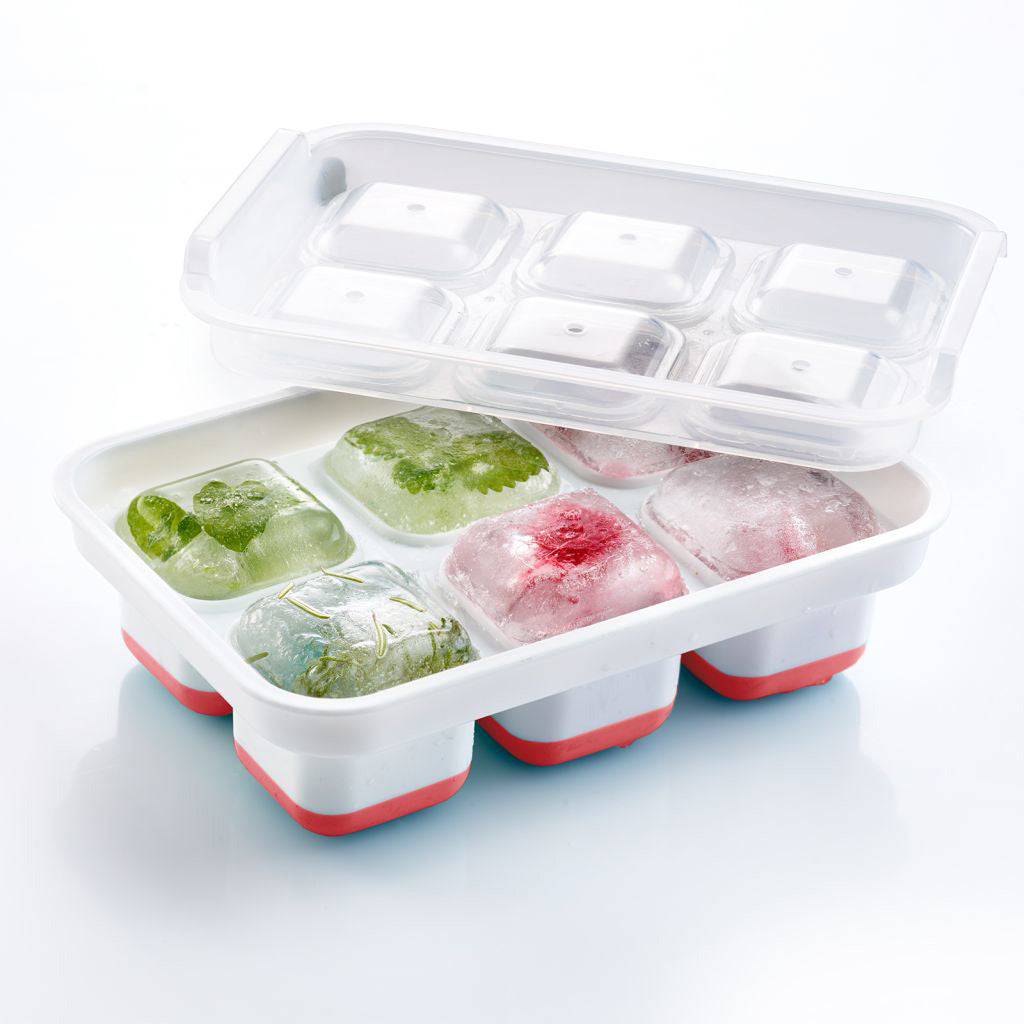Westmark Eiswürfelform 6er-Set, 20,2 × 13,7 × 6,7 cm, Polypropylen (PP)/TPE, Rot, BPA-frei