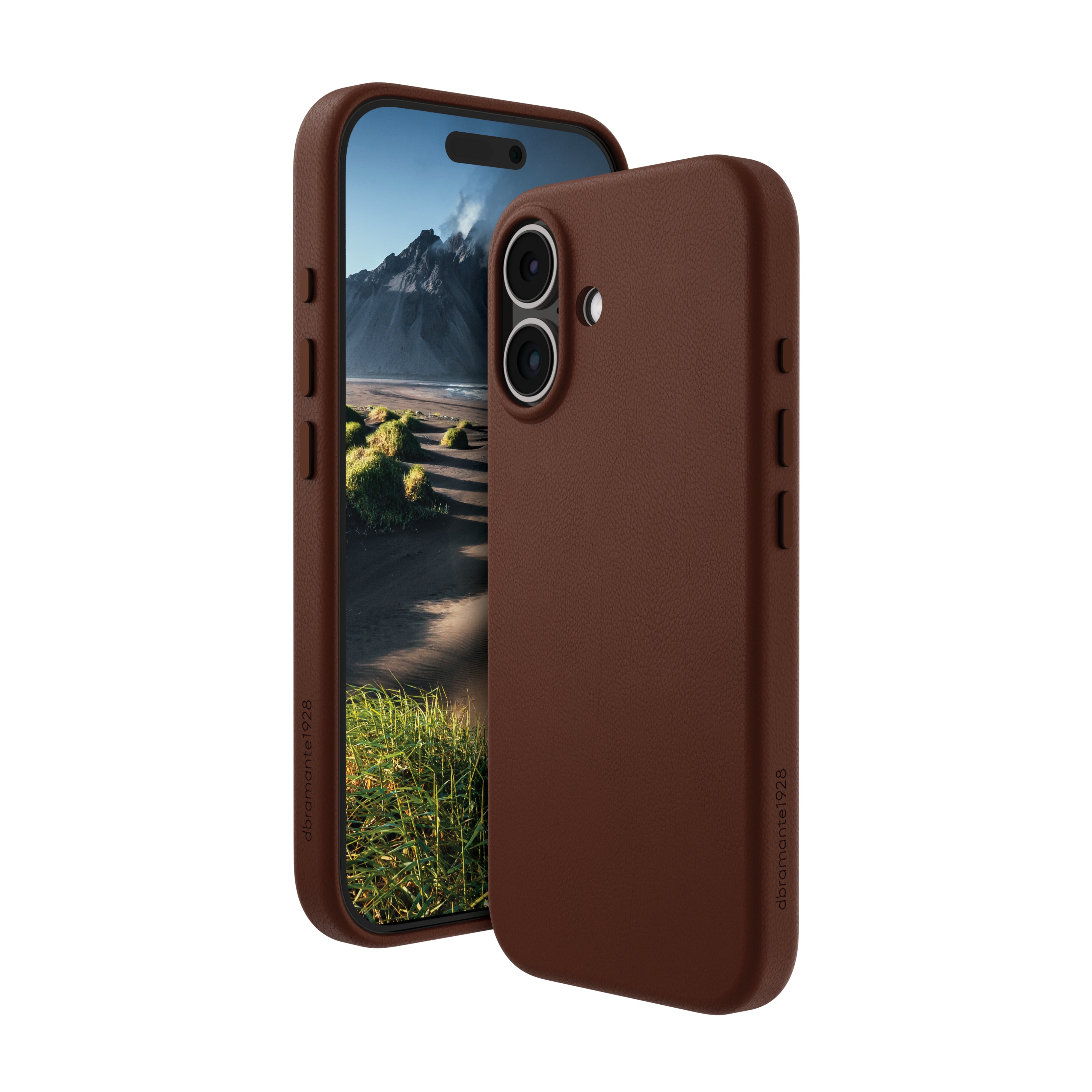 dbramante1928 Roskilde Backcover – für Apple iPhone 16, MagSafe, Recycelbarer Kunststoff, Dark Tan