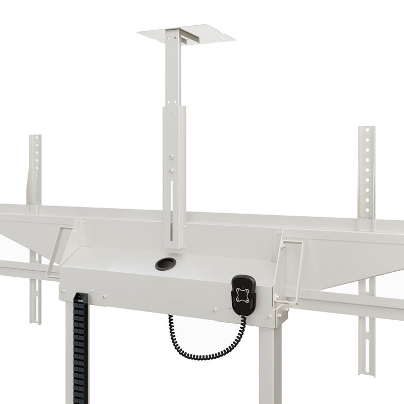 Hagor Digital-Signage-Stand für 46–65" Displays – 2 Monitore, motorisiert, höhenverstellbar, mit Rollen, abschliessbar