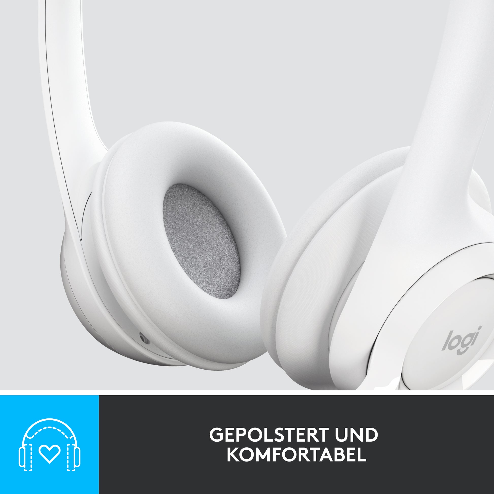 Logitech H390 – Headset – USB‑A, mit Mikrofon – Offwhite