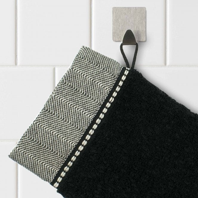 Möve Waschlappen Brooklyn – 15×20 cm, Baumwolle/Leinen/Viskose, 600 g/m², Schwarz