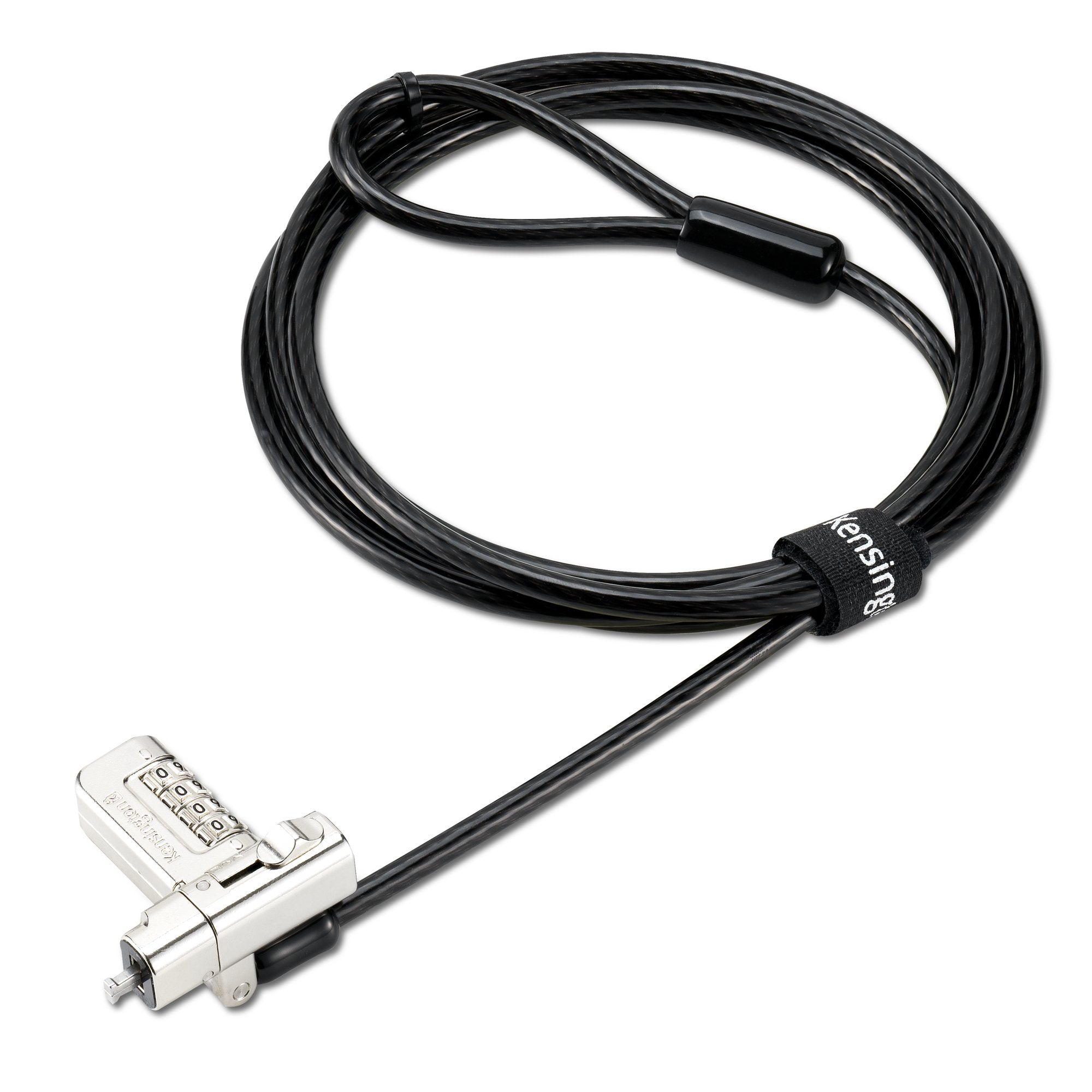 Kensington Universelles 3-in-1 Kombinationsschloss für Notebooks – 1,8 m Kabel, Karbonstahl – Schwarz
