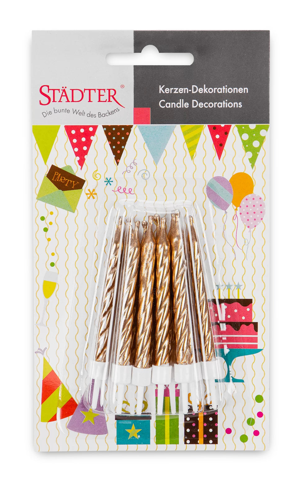 Städter Geburtstagskerzen – Gold – 7,5 cm – 10 Stk