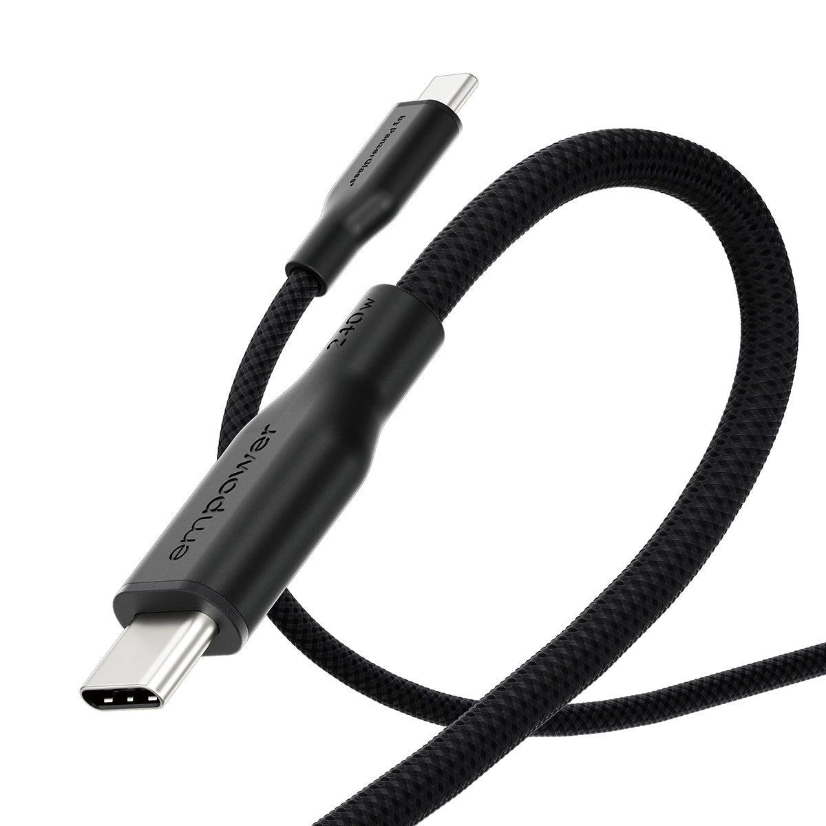 PanzerGlass emPower von PanzerGlass – USB-Kabel – USB-C auf USB-C – USB 2.0 (480 Mbit/s) – 2 m – PD 240 W – Schwarz