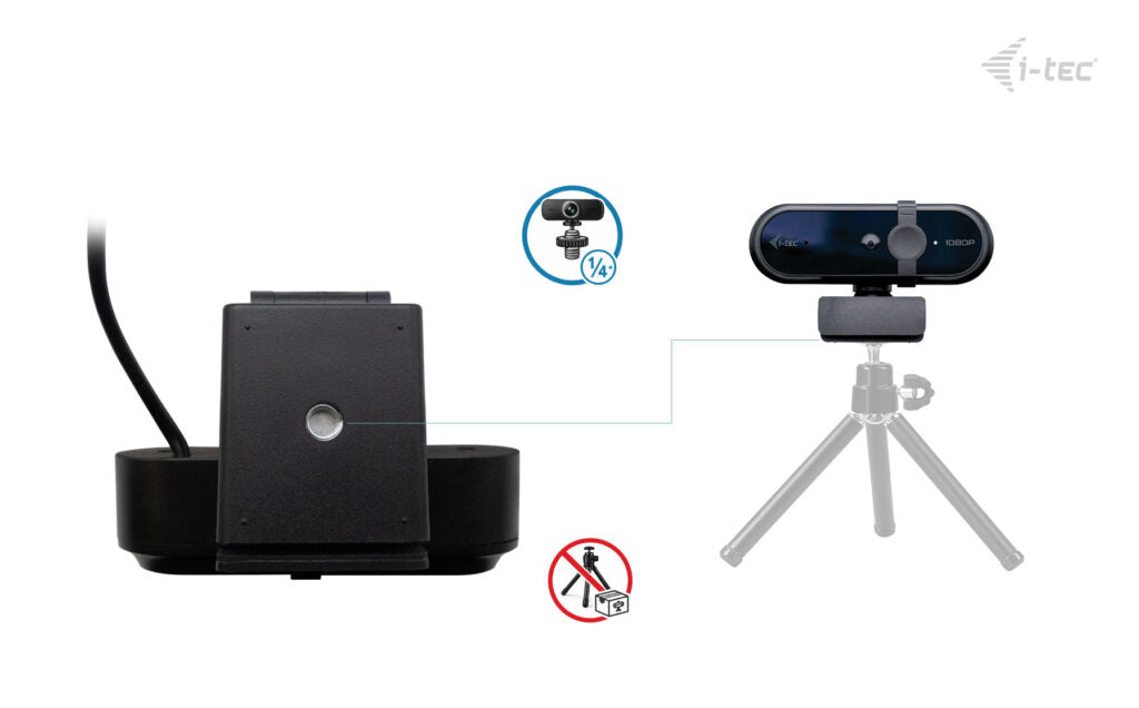 i-tec SOLOMON 100 Webcam – Full HD 1080p, 30 fps, USB – Schwarz