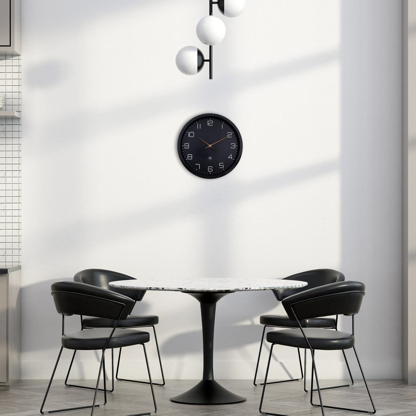 NeXtime Wanduhr Eco – 30 cm, Schwarz