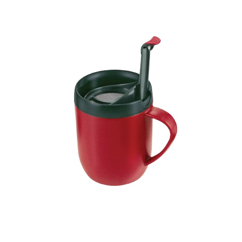 Zyliss Kaffeebecher – 350 ml, 8,9 × 12,0 × 11,4 cm, Edelstahl, Rot, mit Deckel, spülmaschinenfest