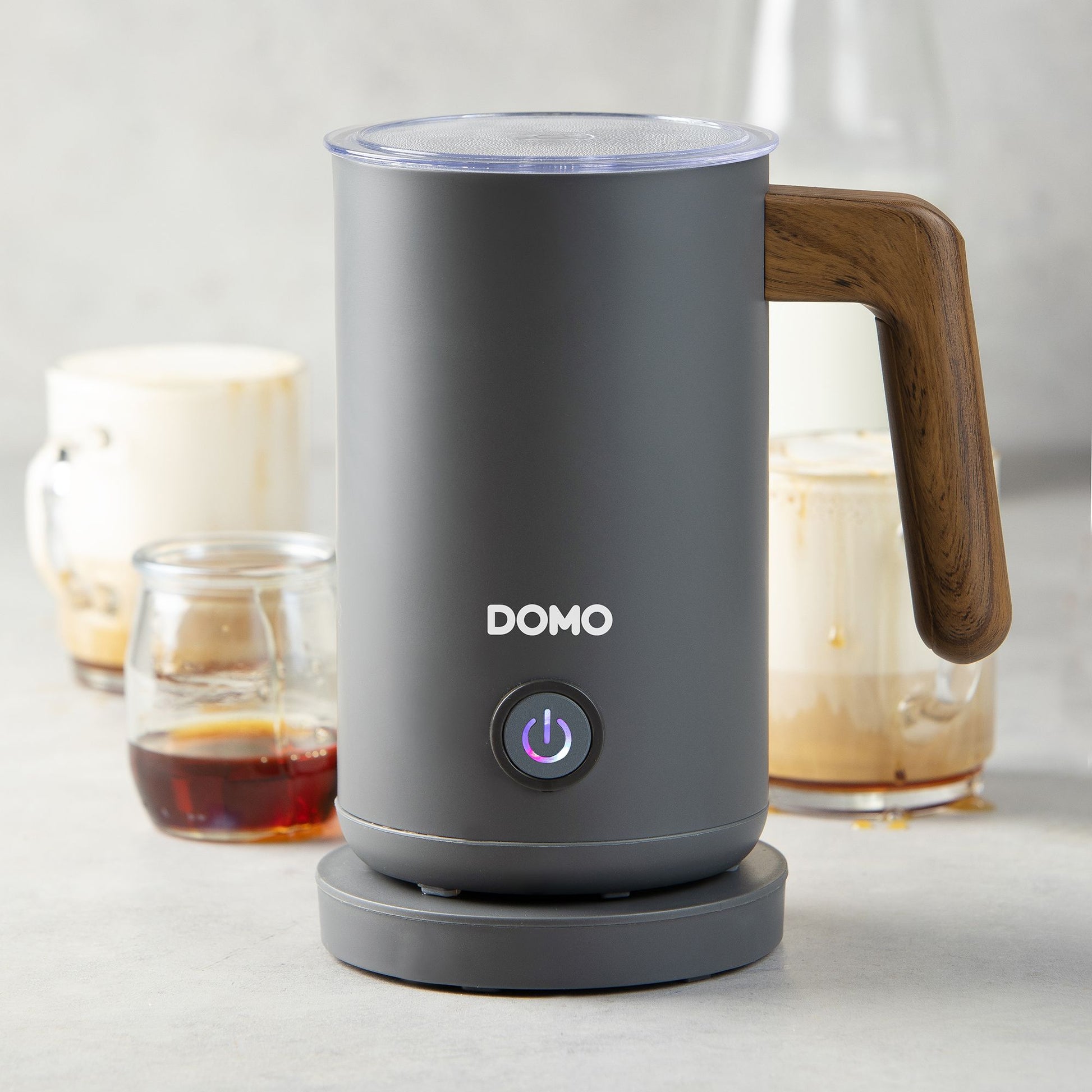 Domo Milchaufschäumer DO745MF – 300 ml, 500 W, Teflonbeschichtet – Grau