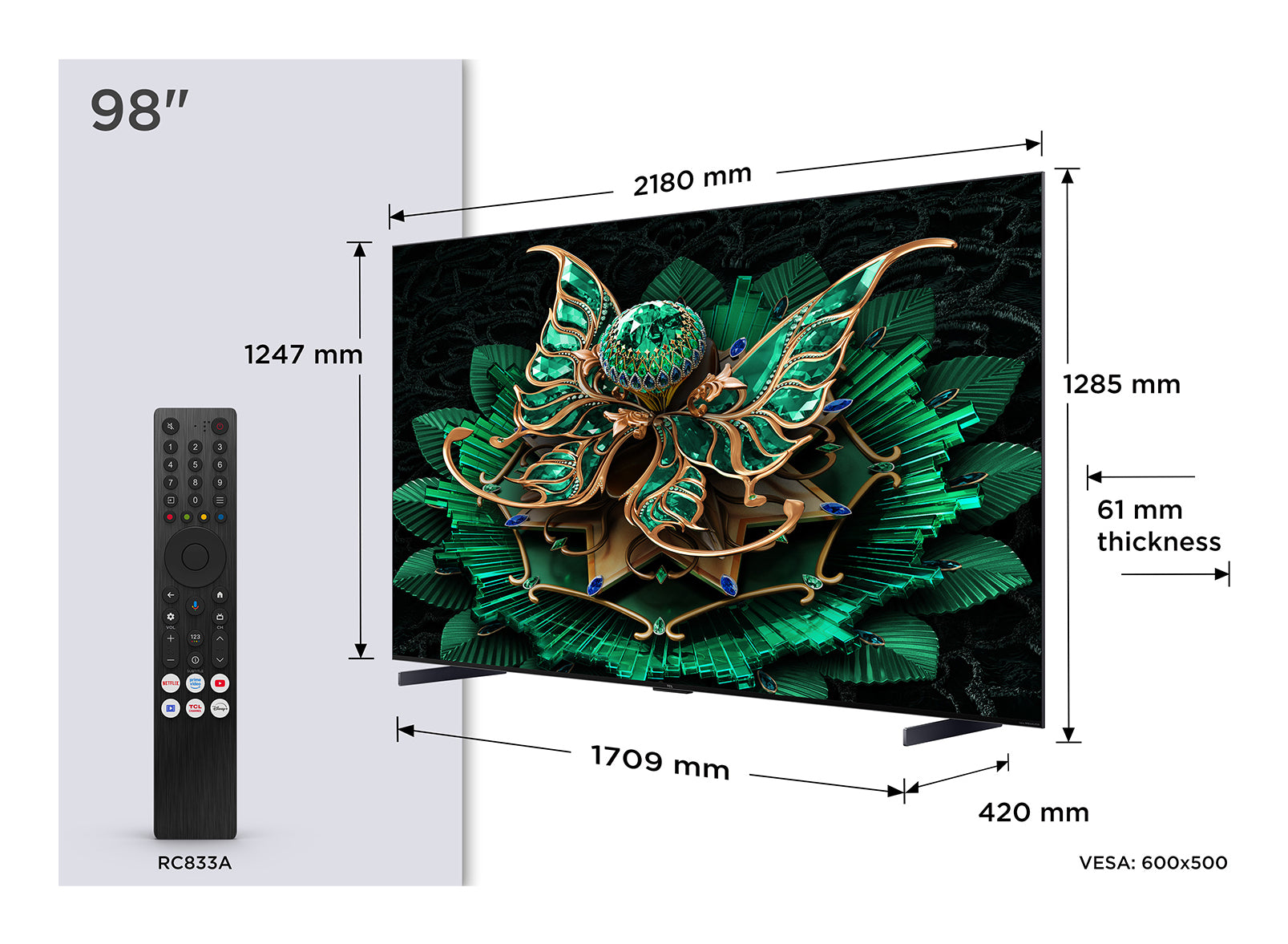 TCL C7K – 98" Mini-LED QLED UHD 4K, Google TV (2025)
