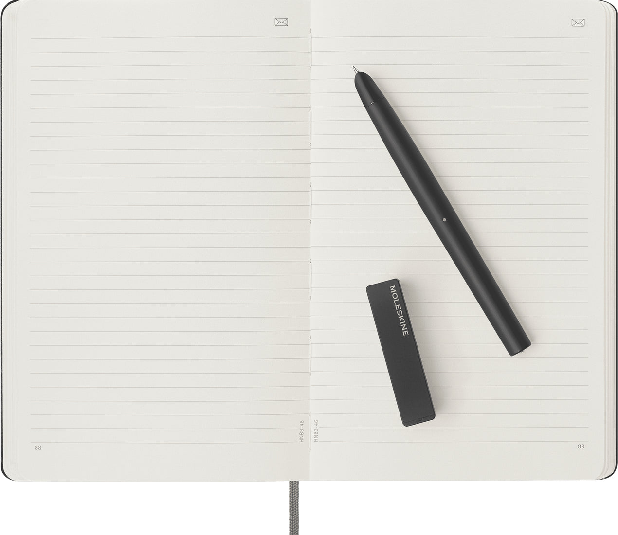 Moleskine Notizbuch – 135 × 210 mm – Liniert – 176 Seiten – 100 g/m² – Hardcover, Gummiband, Einstecktasche