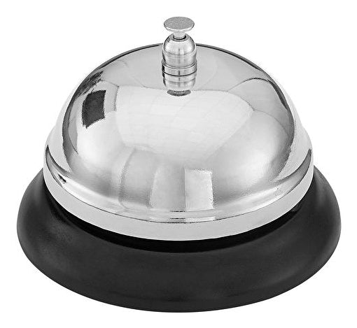 Wedo Tischglocke – Schwarz/Silber – 85 × 60 mm – Metall