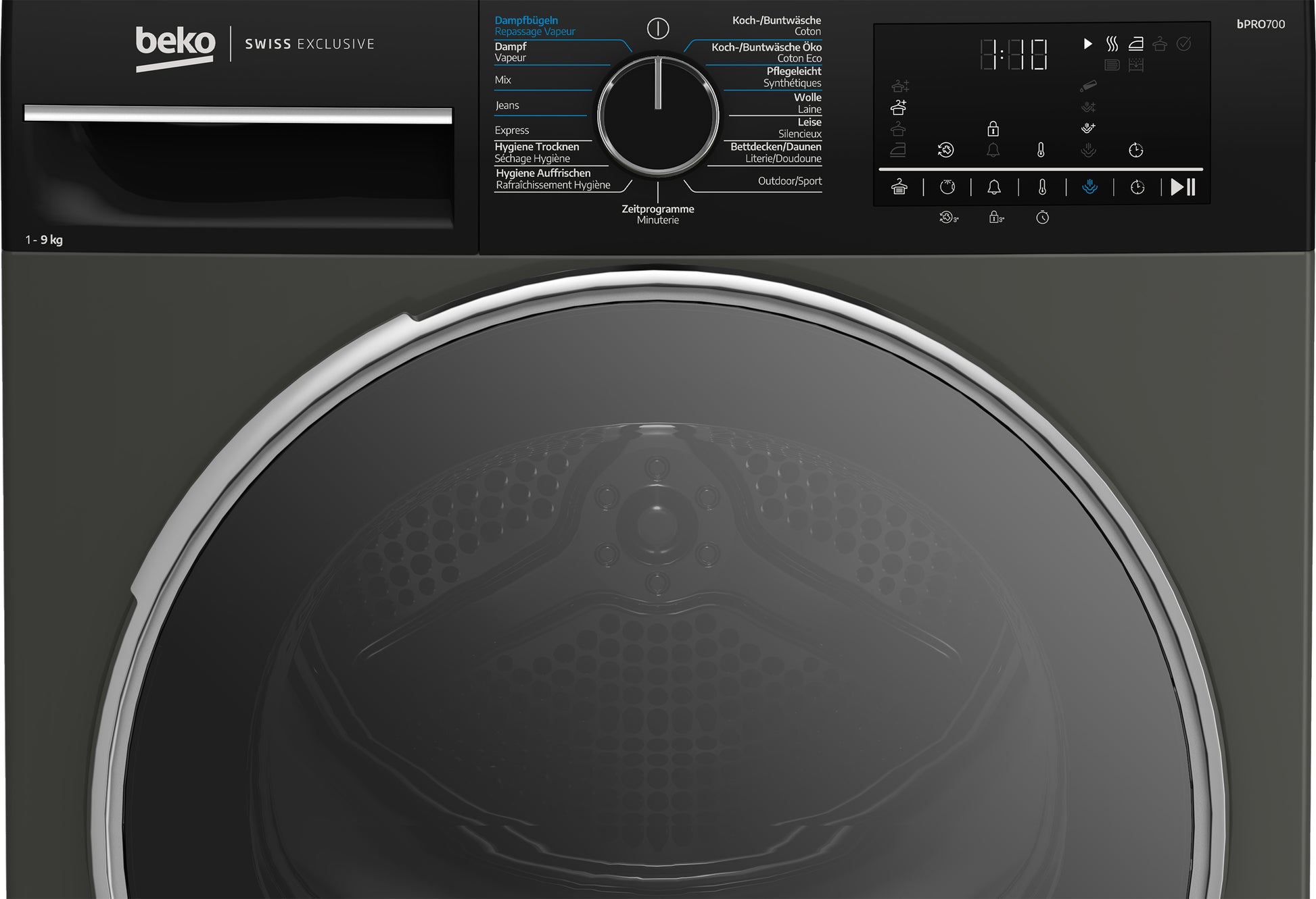 Beko Wäschetrockner TR529 – 9 kg, Wärmepumpe, Grau, 598 × 672 × 846 mm