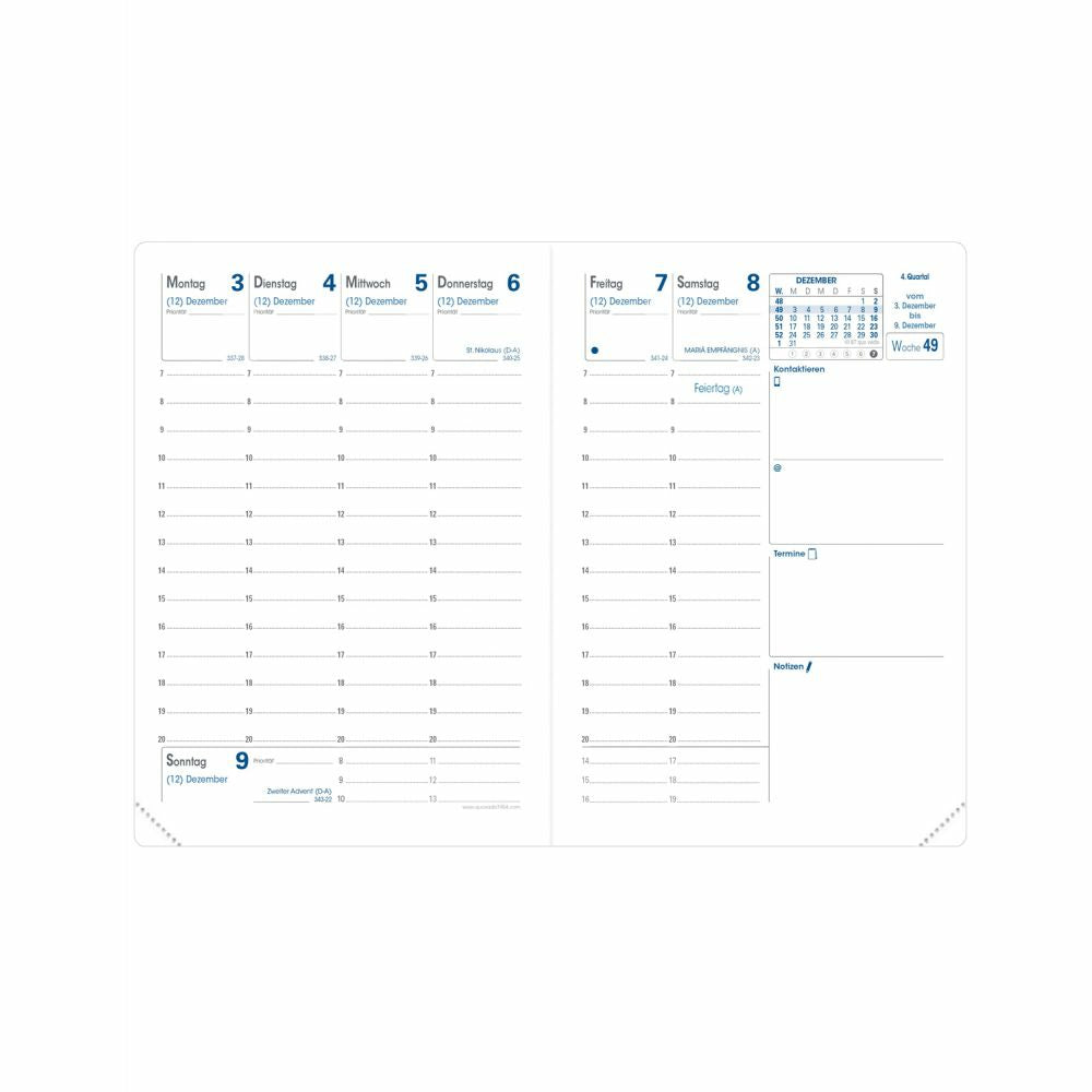 Quo Vadis Tour – Kalendereinlage 2027, 1 Woche/2 Seiten, 9,2 × 12,6 cm, für Impala/Club