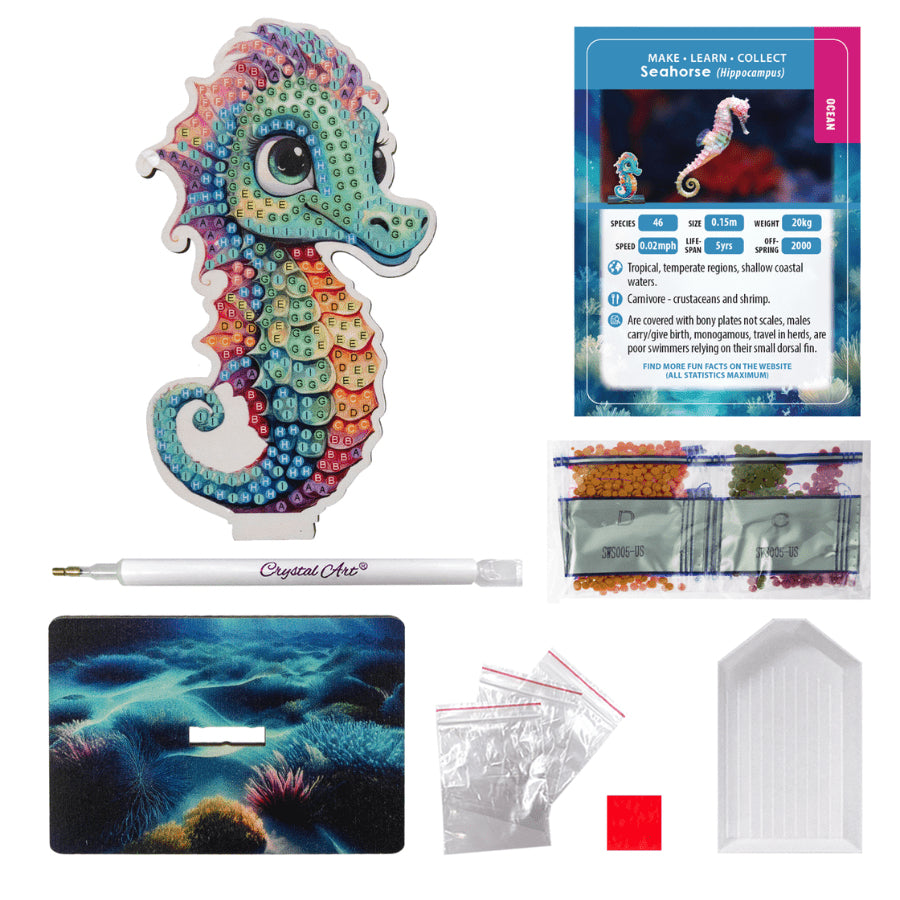 CRAFT Buddy Diamond-Painting-Set Seepferdchen – 11 cm – ab 6 Jahren