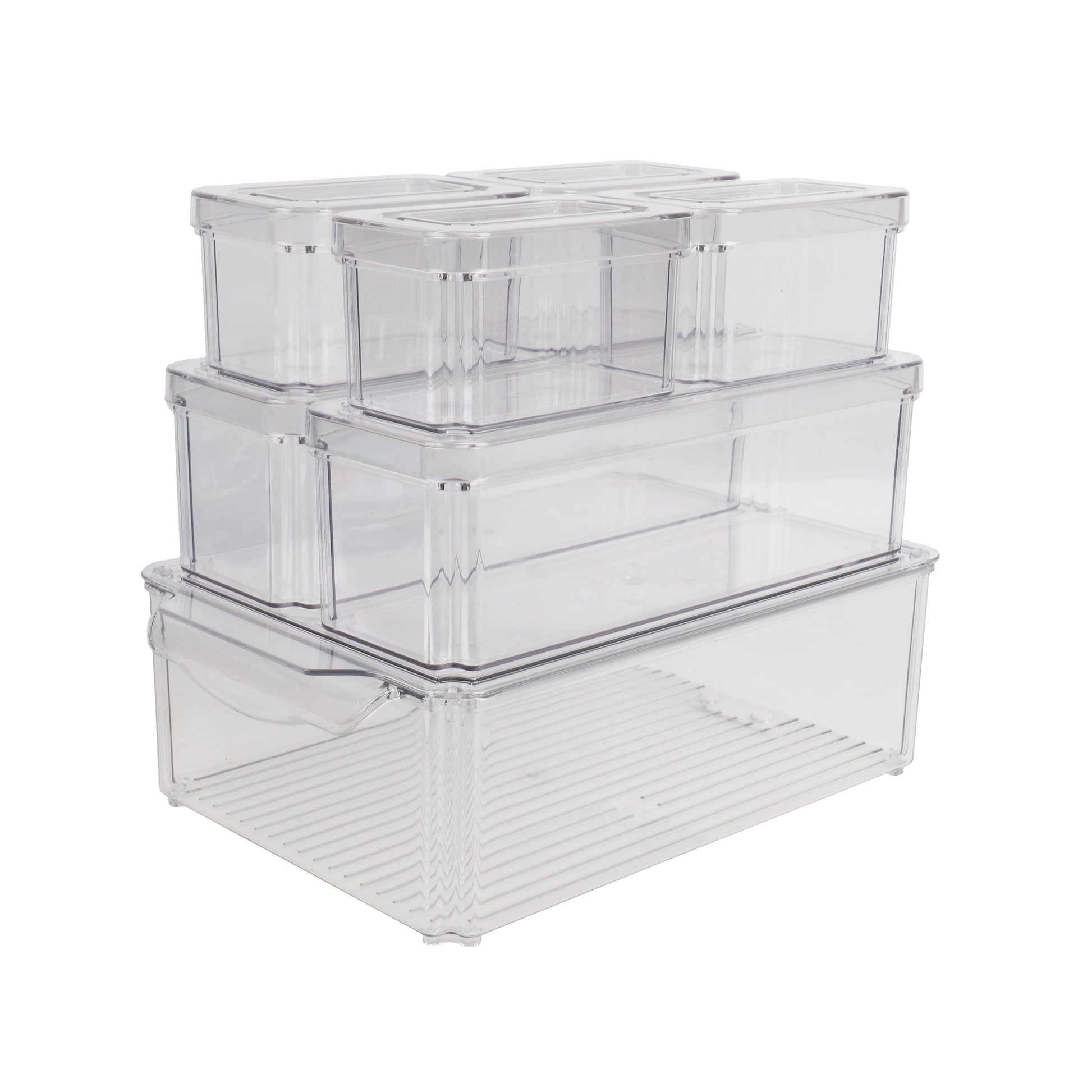 Nordic Quality Vorratsdose, 7-teilig, 3 Grössen, 30 × 20 × 9,8 cm, PET, BPA-frei