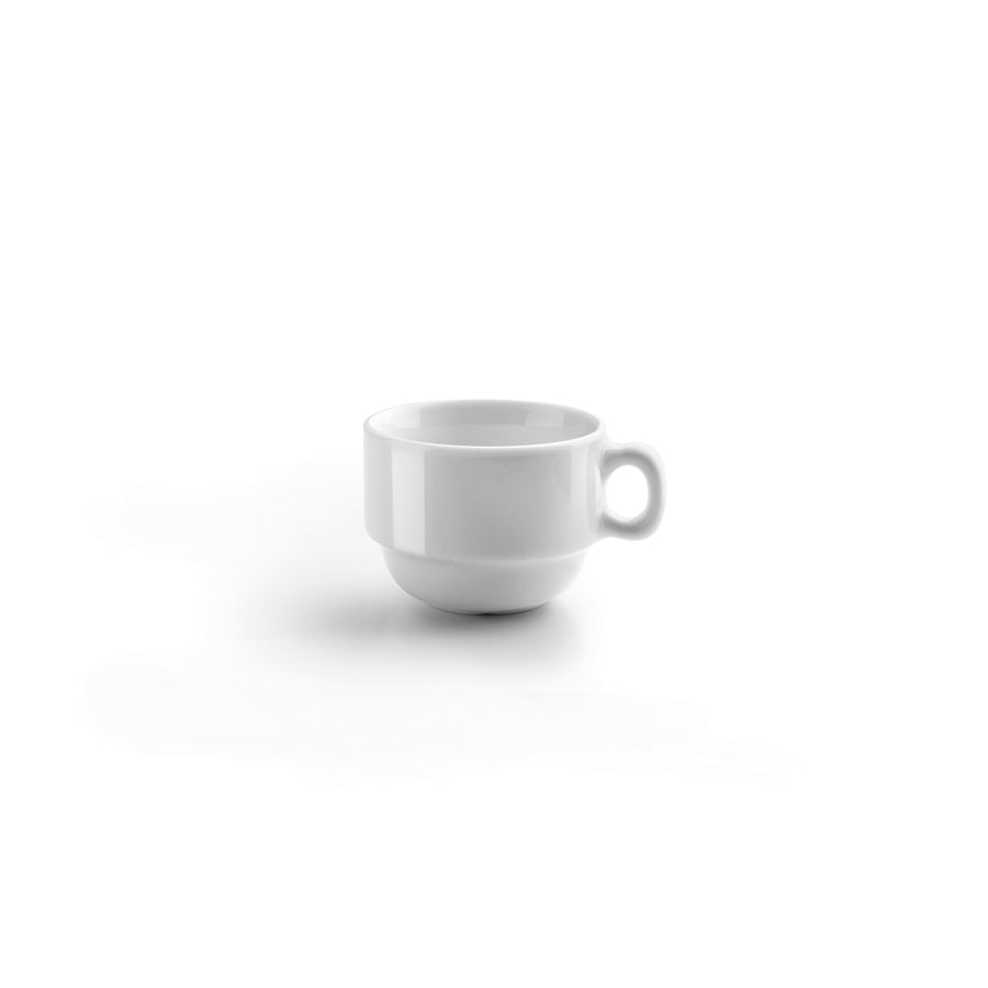 Ibili Kaffeetassen – Set 12-teilig, 80 ml, Porzellan, Weiss, spülmaschinenfest, mikrowellengeeignet