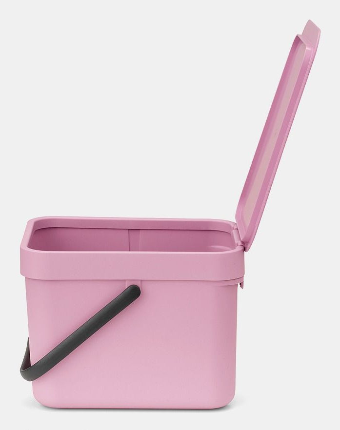 Brabantia Recyclingbox Sort & Go – 6 l – Kunststoff, rechteckig – rosa