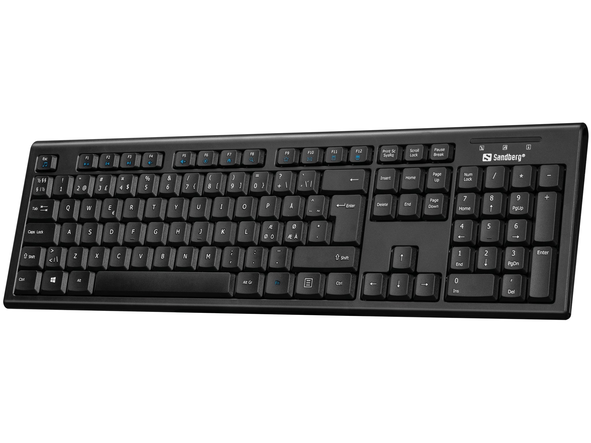 Sandberg Nord – Tastatur, kabelgebunden (USB-A), Fullsize (mit Ziffernblock), schwarz