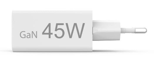 Hama 00201993 USB-Ladegerät 45 W – USB-C×1, USB-A×1 – PD, QC 3.0 – GaN, EU-Stecker (Typ C), Weiss