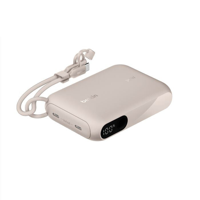 Belkin Powerbank 10000 mAh, PD 20 W, mit Display, Sand