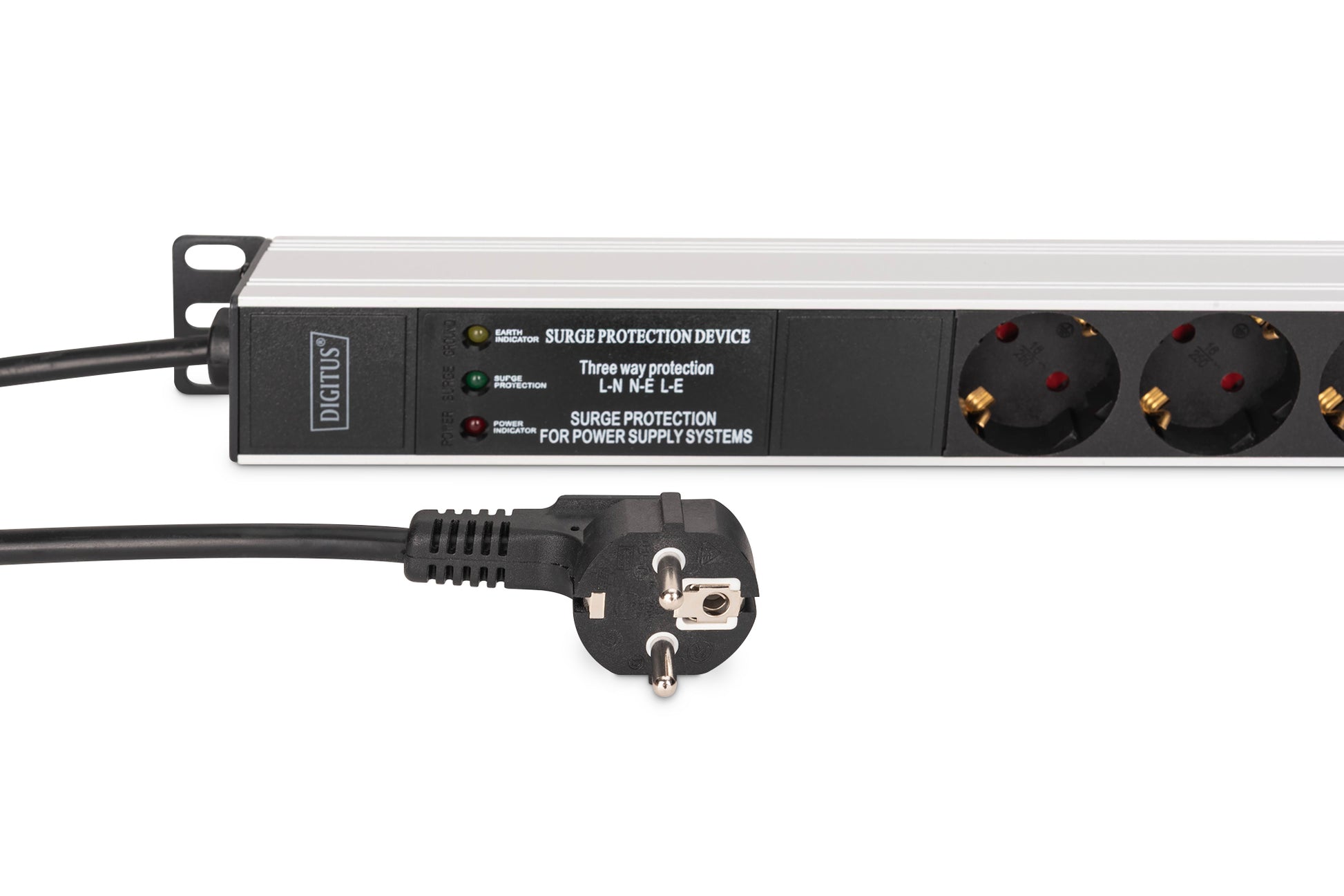 Digitus Rack-PDU DN-95438 – 1U Horizontal/Vertikal, 9× Schuko (Typ F), 230 V/16 A, 2 m