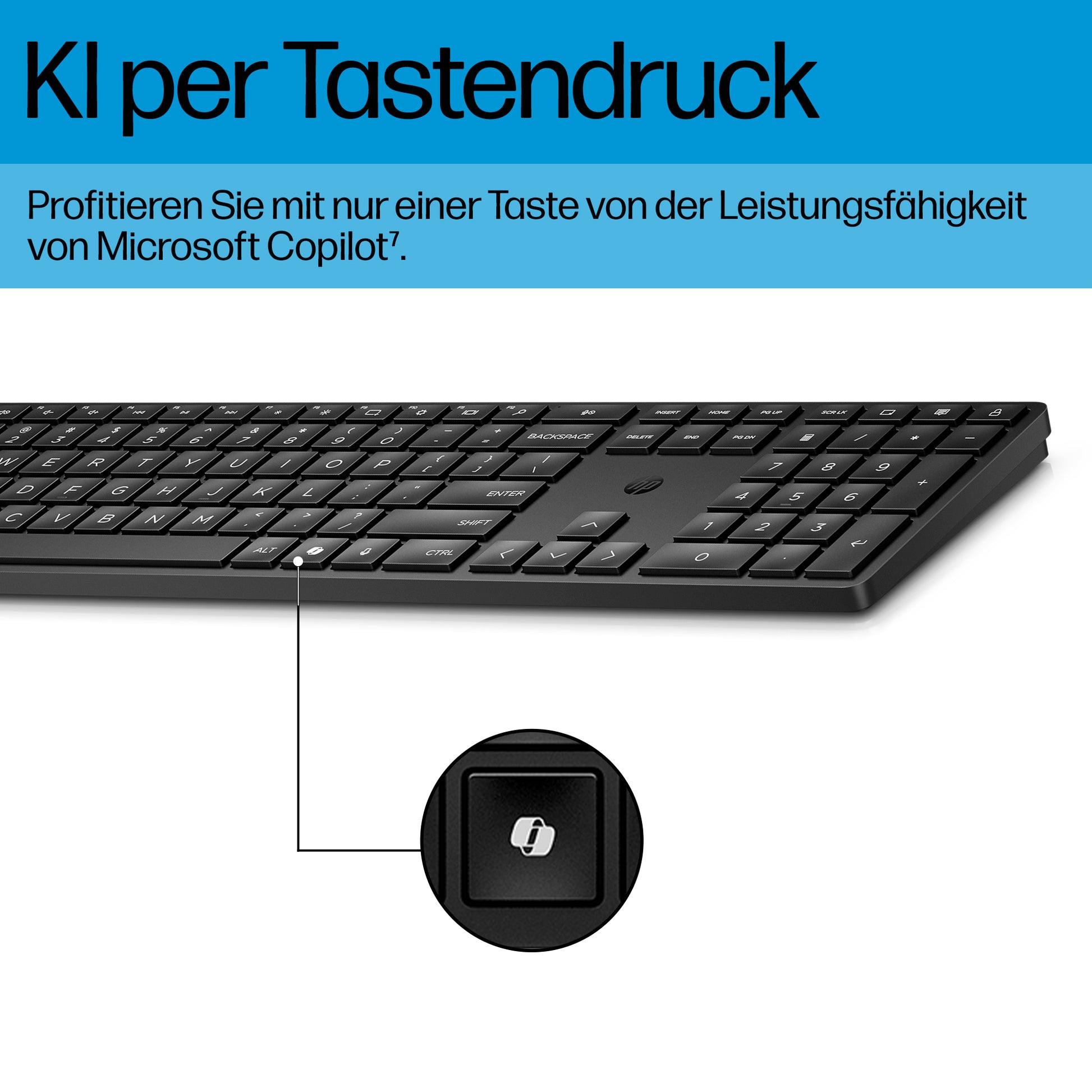 HP 655 – Tastatur, kabellos, weiss