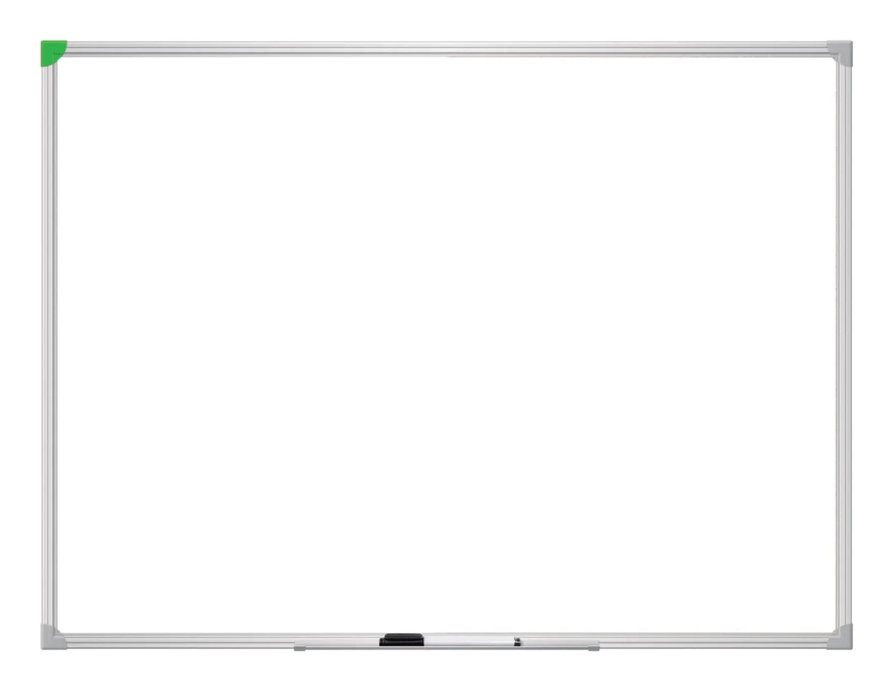 Franken Whiteboard – 120 × 180 cm, lackierter Stahl, magnetisch, Aluminiumrahmen, silber, Wandmontage