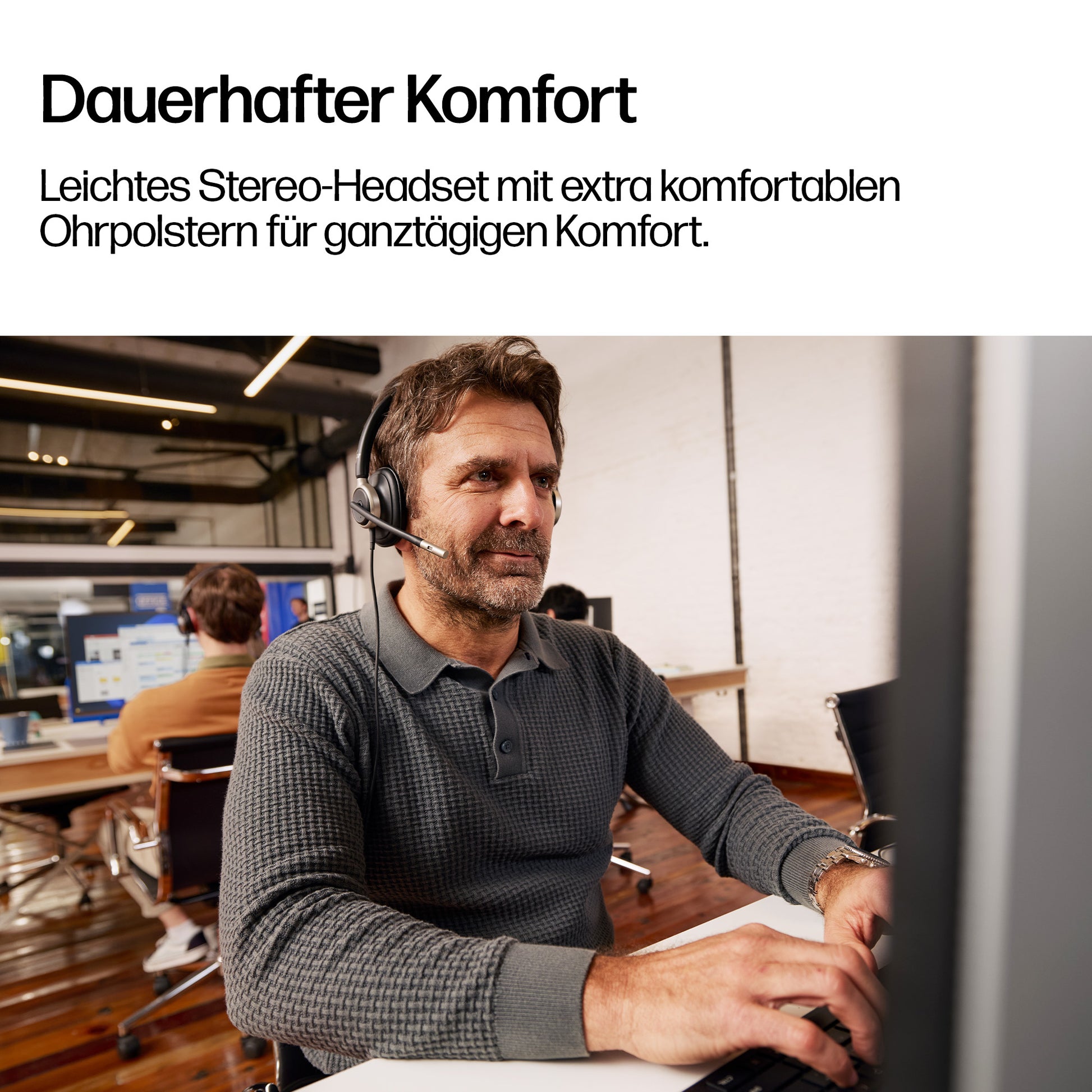 HP Poly Mission 825 Office-Headset – Stereo, Kabel (USB-C), ANC, Schwarz