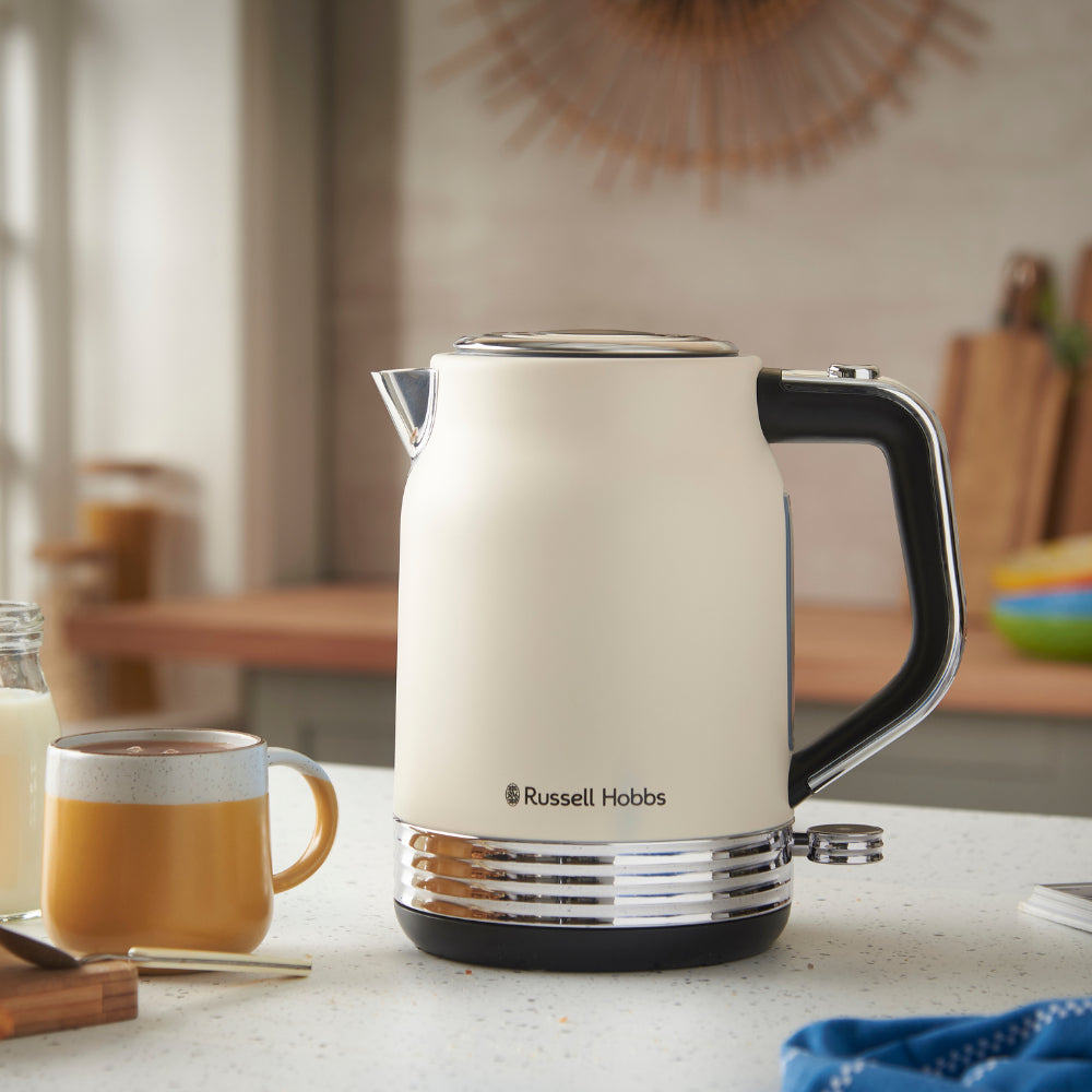Russell Hobbs Hanley Wasserkocher – 1,7 l, Edelstahl, Crème, 28640-70