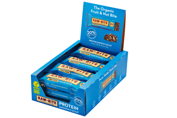 Rawbite Rohkostriegel – Kakao, Protein, Bio – 12 × 45 g