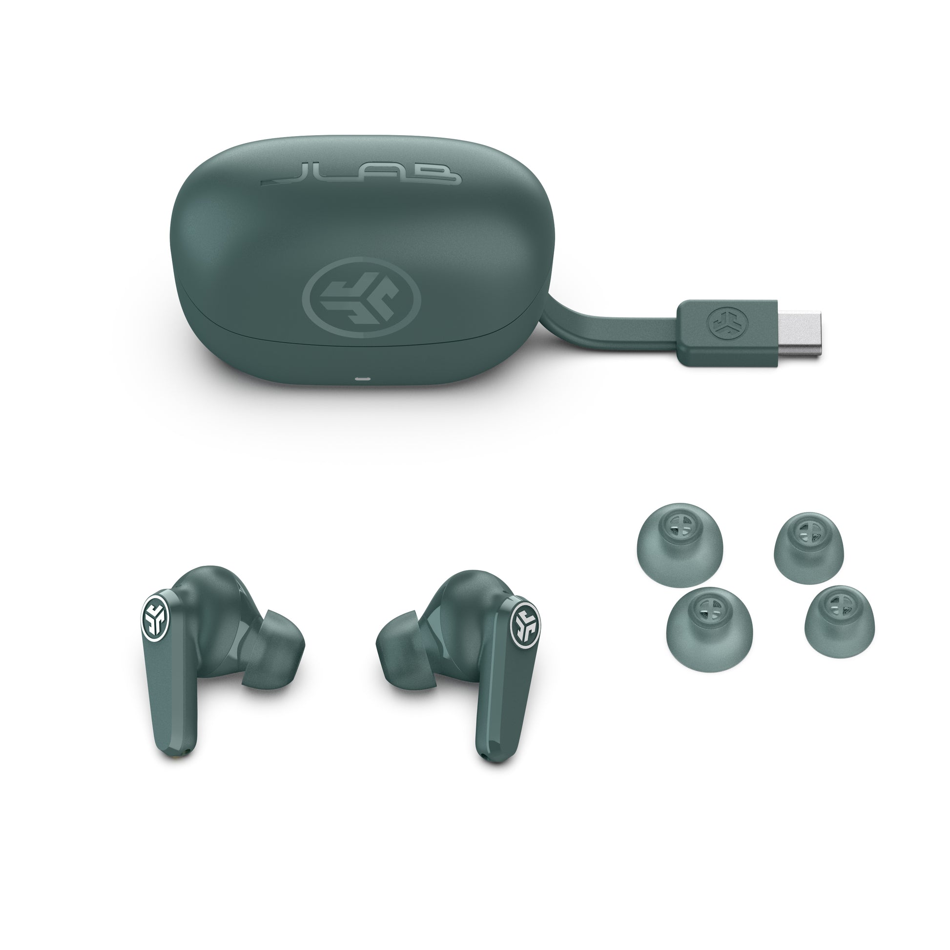 JLab Go Pods ANC TWS In-Ear – ANC, mit Ladecase, Grün, BT 5.4
