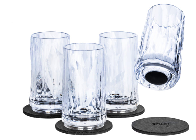 Silwy KO-SH-C-4 Shotglas – 0,04 l, Kunststoff, transparent, 4 Stück
