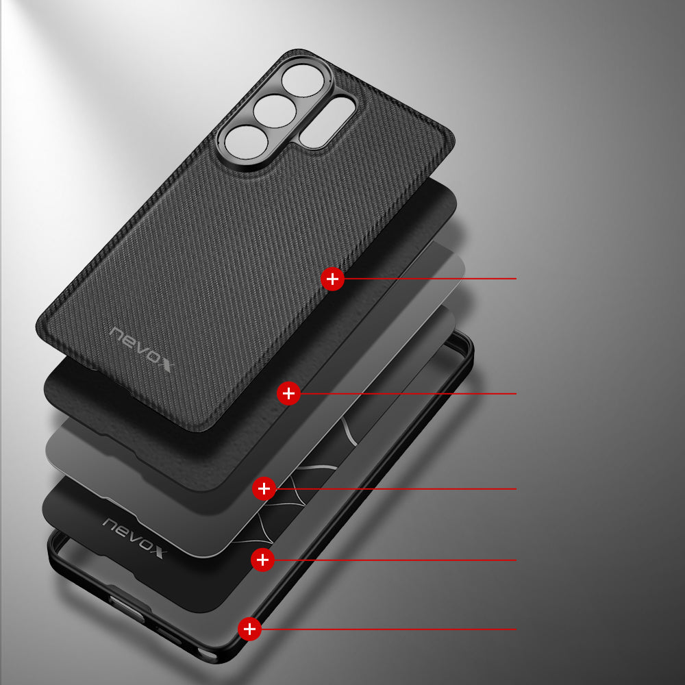 nevox StyleShell NYLO Backcover – für Samsung Galaxy S26 Ultra, Nylon+TPU, Schwarz