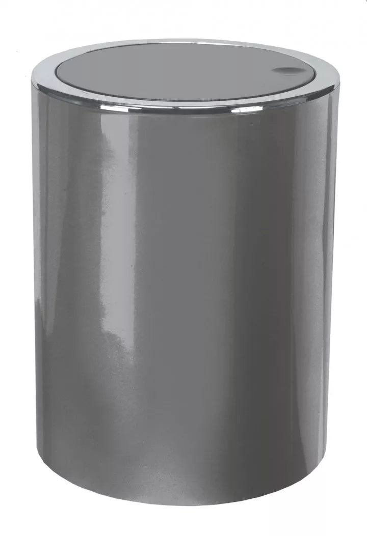 Kleine Wolke Schwingdeckel-Abfalleimer Clap – 5 l – Kunststoff (ABS), rund – Platin