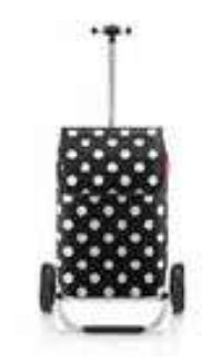 Reisenthel Stofftasche, Polyester, Motiv Dots weiss, 490×1000×330 mm, 2 Räder, verstellbarer Griff, 20 kg