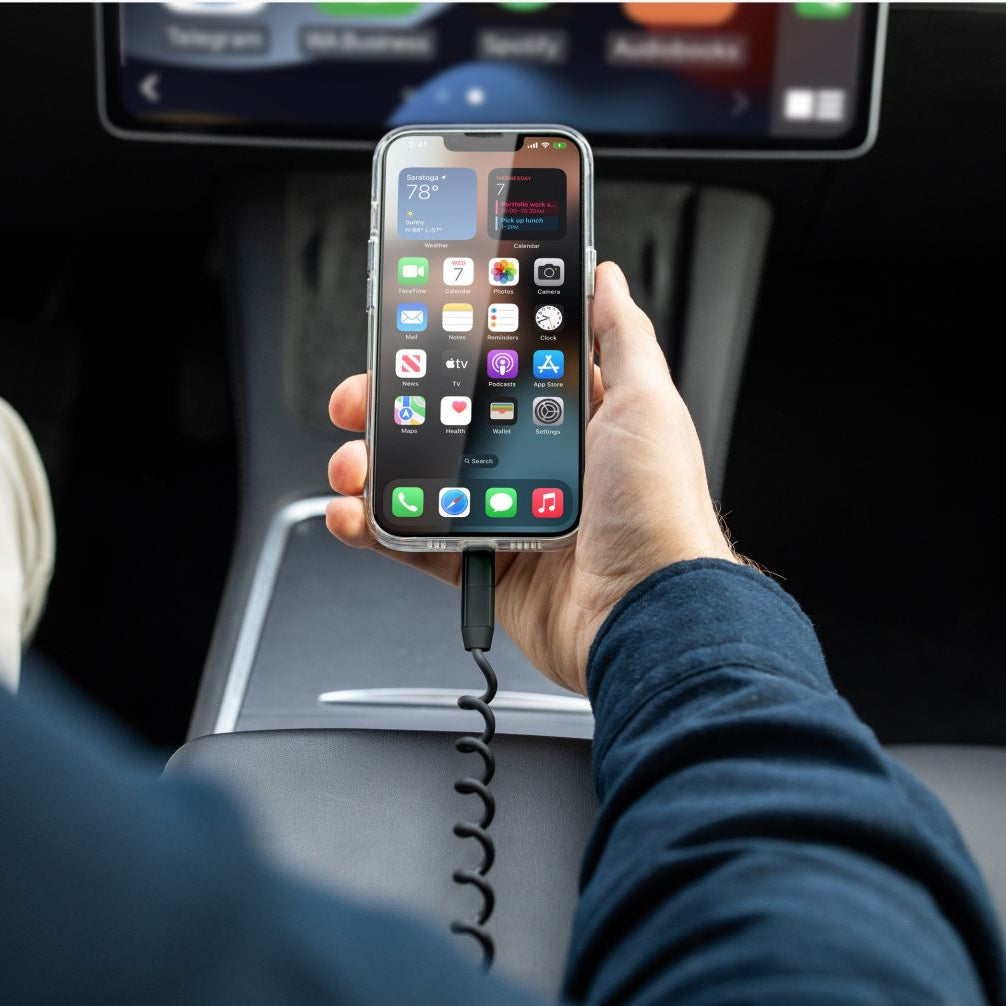 Vonmählen USB-C auf Micro-USB-B Kabel – USB 2.0 (480 Mbit/s) – 0,9 m – Spiralkabel – Schwarz