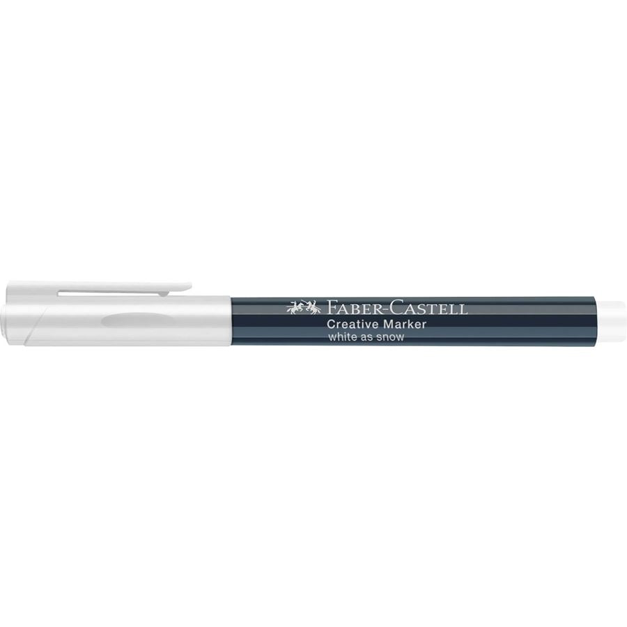 Faber-Castell Non-Permanent-Marker Creative – Rundspitze 1,5 mm – Weiss wie Schnee – trocken abwischbar