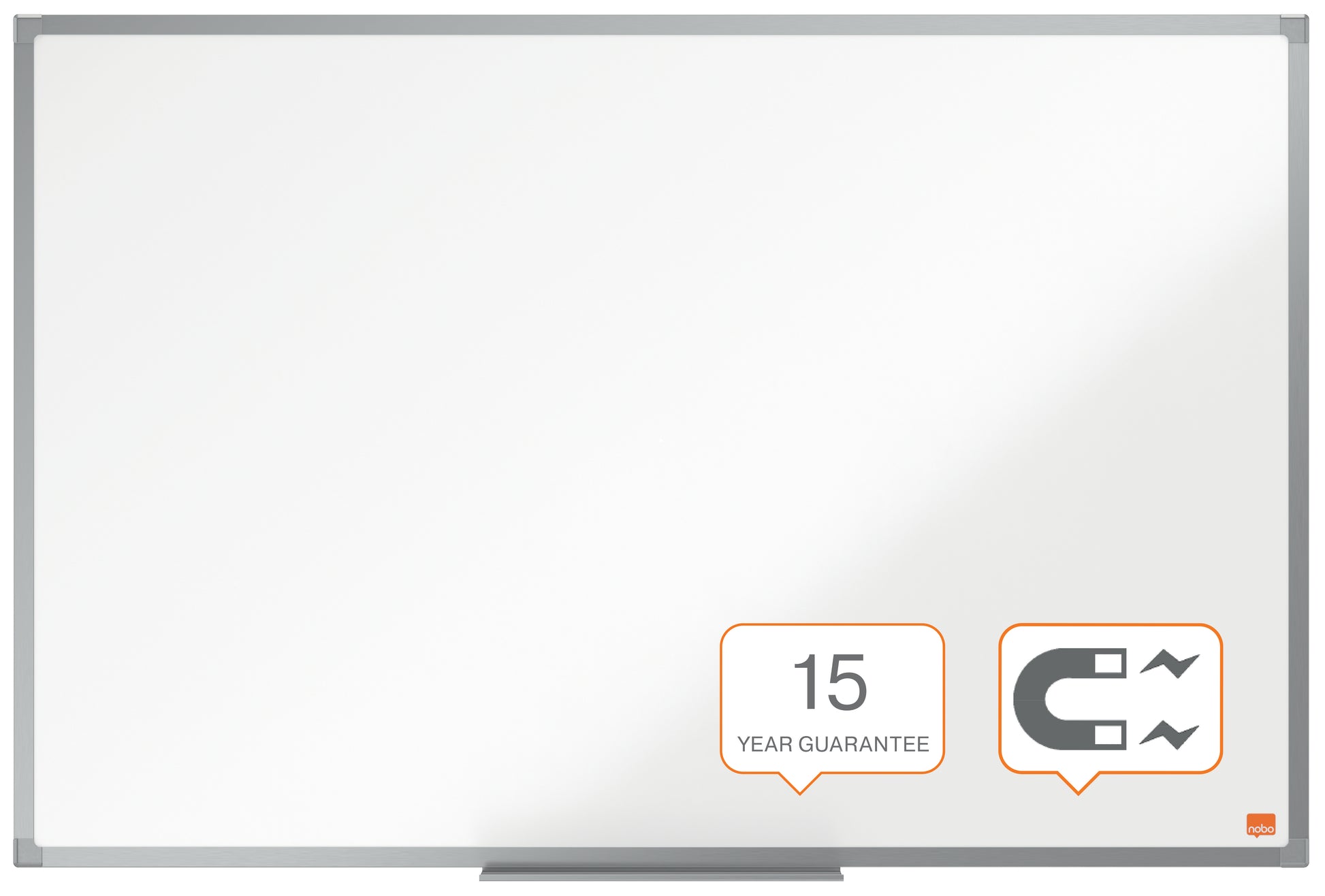 Nobo Whiteboard – 90 × 60 cm, lackierter Stahl, magnetisch, Aluminiumrahmen, Wandmontage