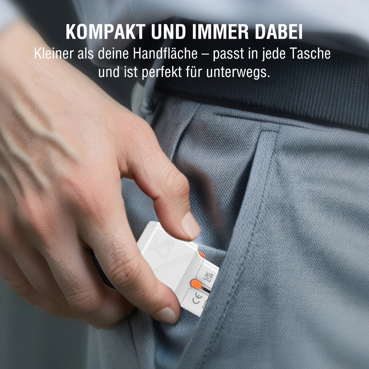 4smarts Nomad Pocket Weltreiseadapter 25 W – USB-C×1 – PD 3.0, PPS, QC 3.0 – AU/EU/UK/US-Stecker – Weiss
