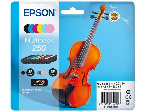 Epson Tintenpatronen-Multipack 250 (Claria Photo HD), 6er-Pack, Original – für Expression Photo XP-980