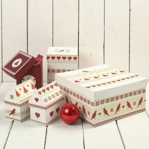 Creativ Company Aufbewahrungsbox (mit Deckel) – Papier – Natur – 5-teiliges Set