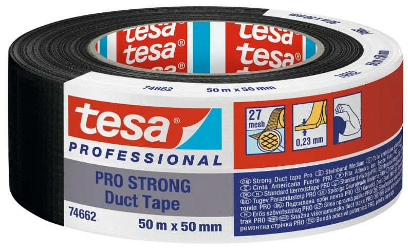 TESA Putzband, Schwarz – 30 mm × 50 m, Polyethylen, UV-beständig, Wetterbeständig