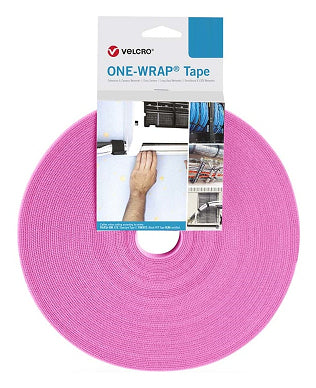 Velcro Klett-Kabelbinder – 13 mm × 25 m – Rosa